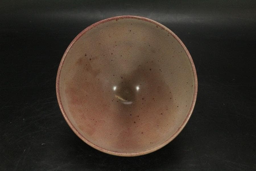 中国美術 鈞窯 斑紫釉 碗 φ14cm 茶道具伝来(LC253)