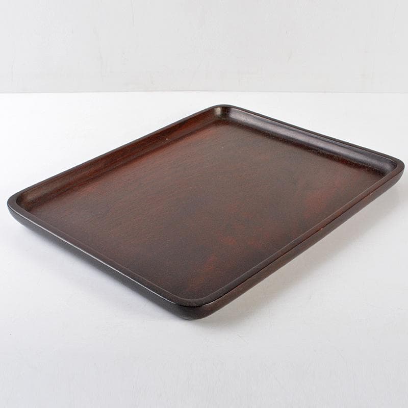 中国 唐木紫檀製 無垢刳り貫き 煎茶盆 香盆 V R5875