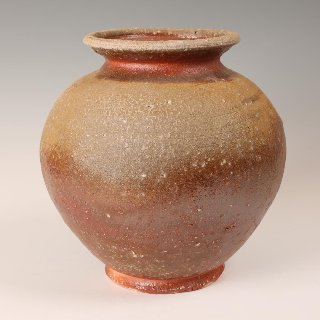 信楽焼【星野亨斉 造】◆自然紬壺◆ 【陶器・壺・花瓶・花入】