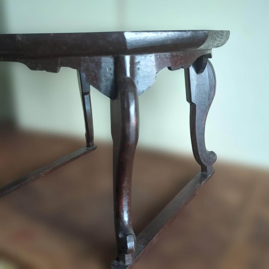 骨董 李朝 ソバン 小盤 李朝 お膳 花形 虎脚 机 花台 木製