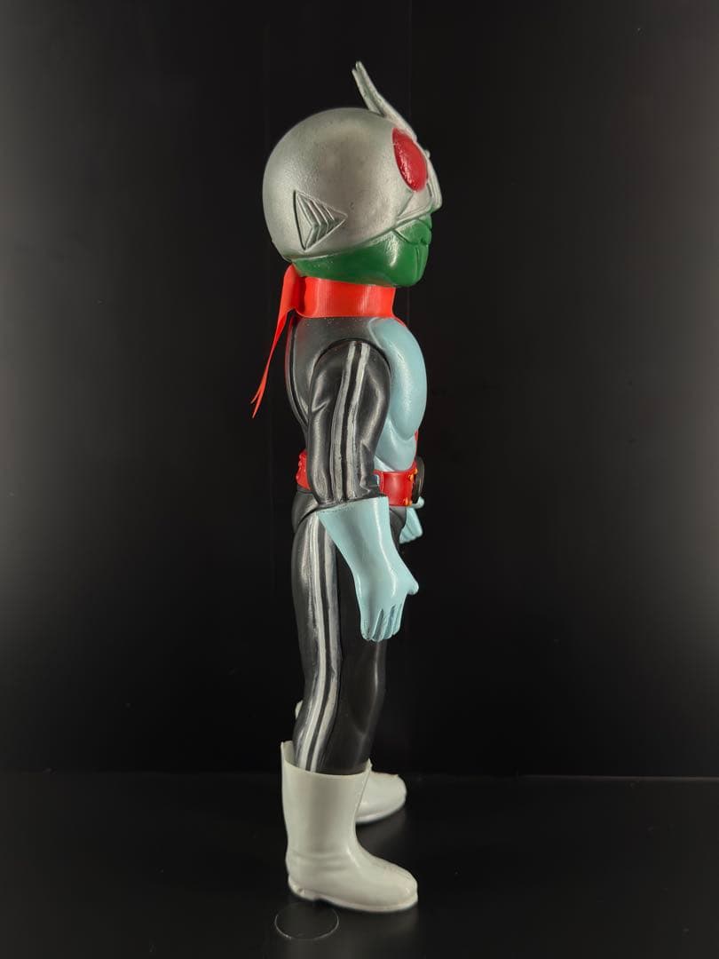 仮面ライダー 旧バンダイ 2本線 ブリキベルト ソフビ 面取れ