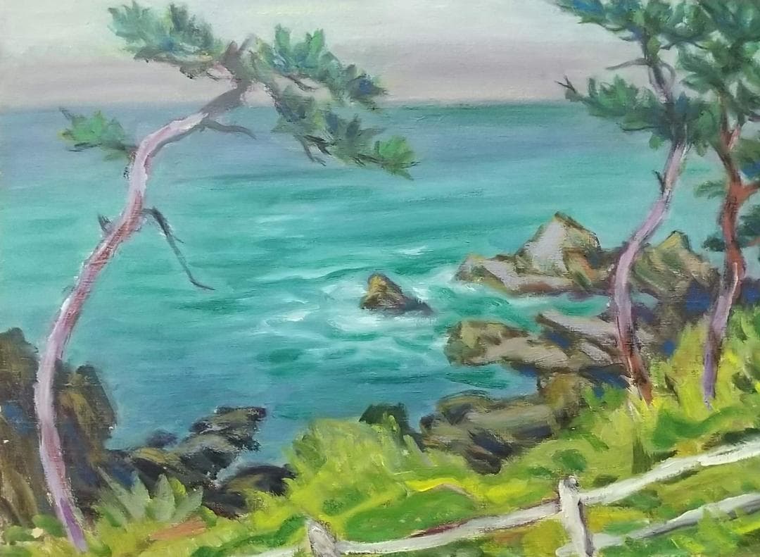 油彩画「荒崎海岸」油絵 絵画  風景画 P10