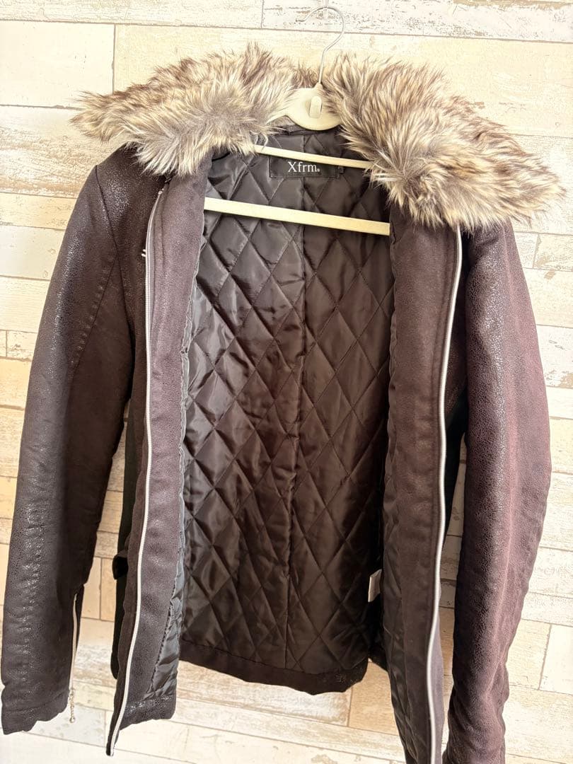 Xfrm ファーブルゾン ボア ショート丈 グランジY2Kジャケット