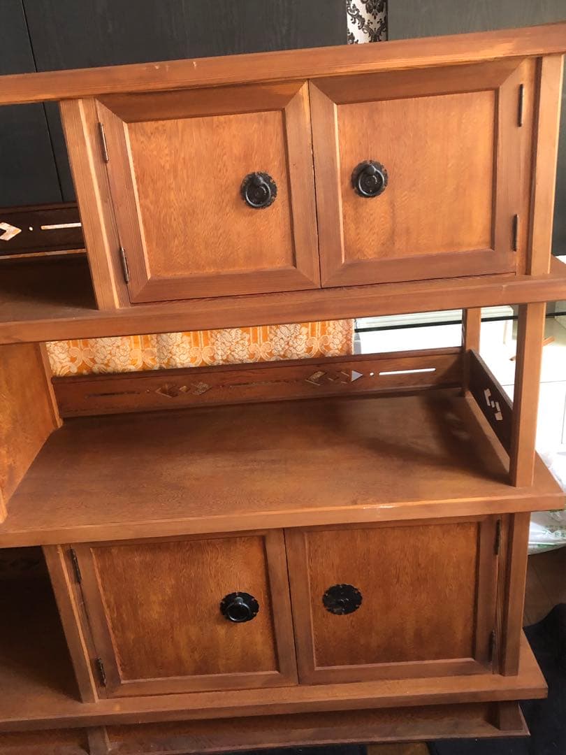 希少 世界遺産 屋久杉♦️彫刻と木目の飾り棚♦️キャビネット♦️1枚