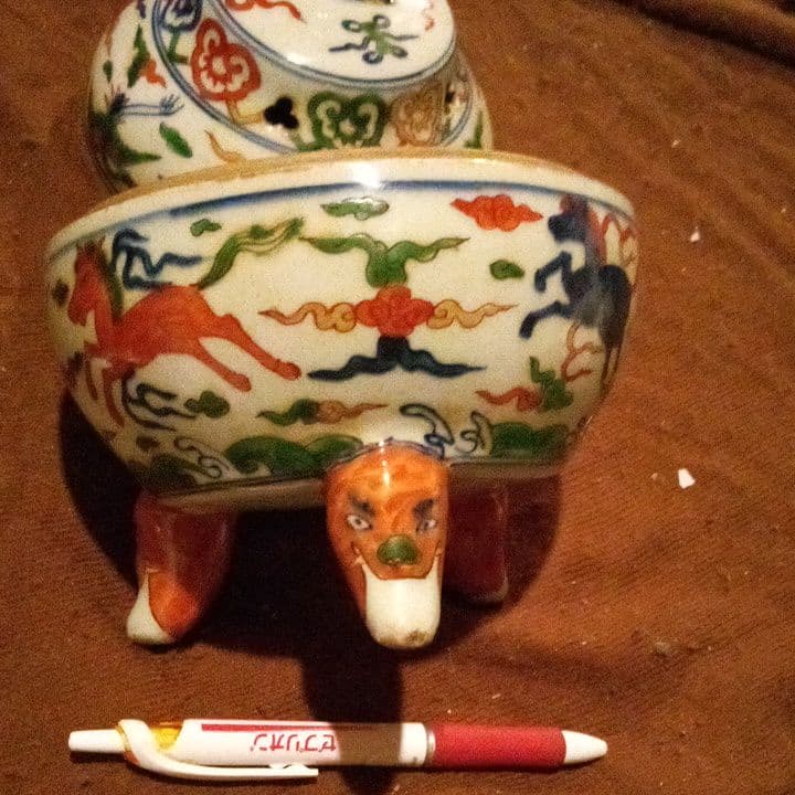 中国陶磁器　明朝万歴　香炉