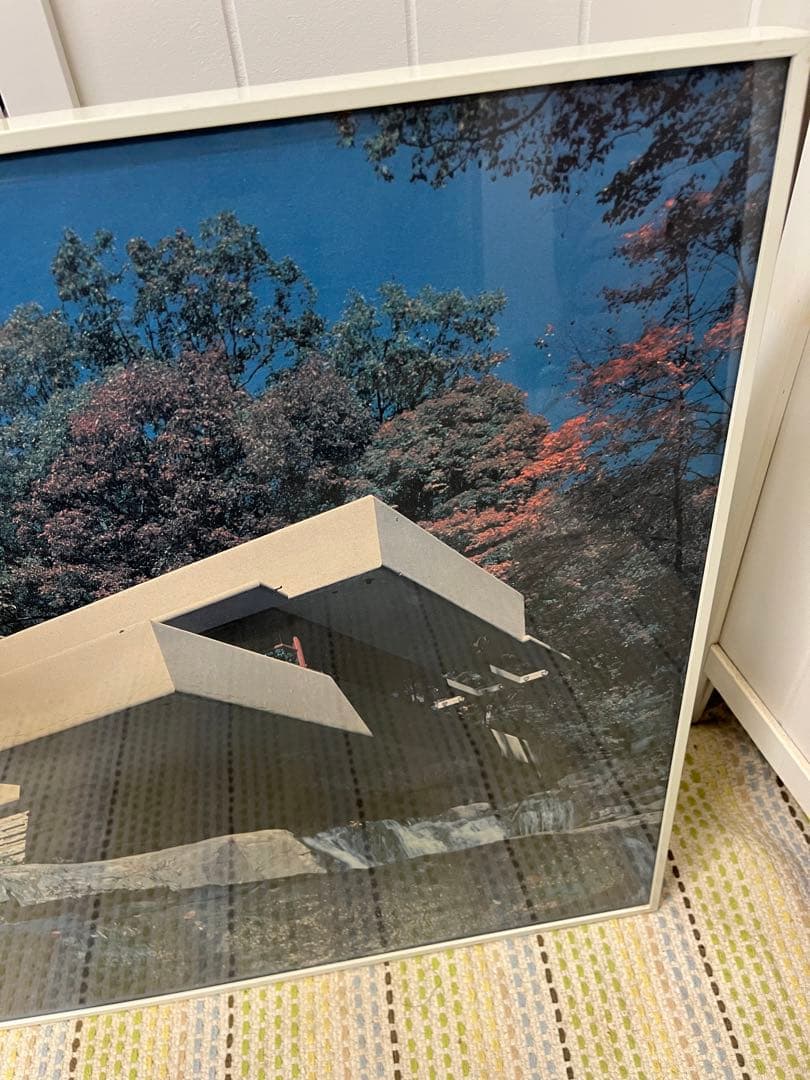 送料込み！フランク・ロイド・ライト 落水荘 額装 巨大 パネル ポスター