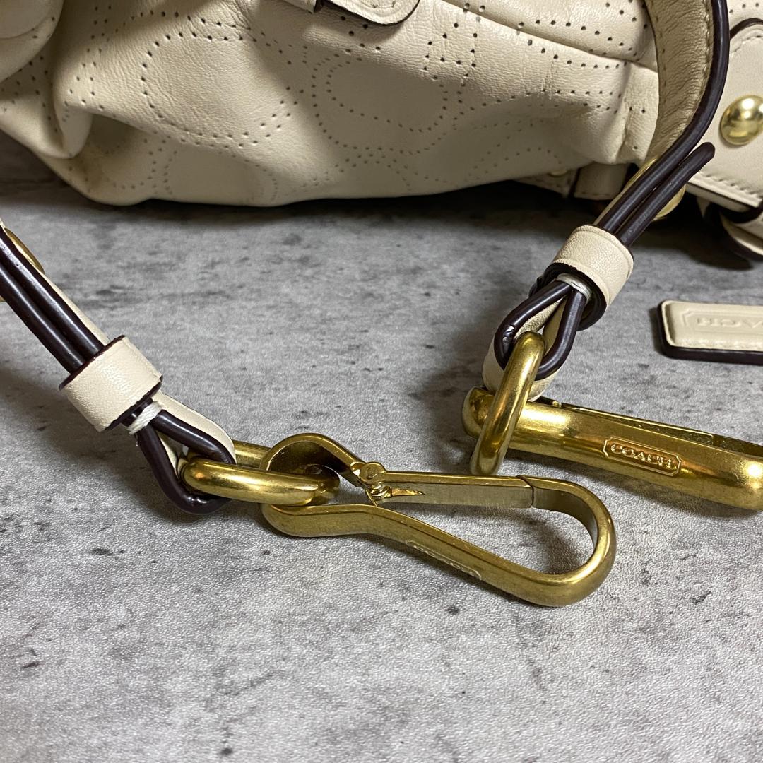 ✨極美品✨COACH 2way ショルダーバッグ パンチングレザー F16908