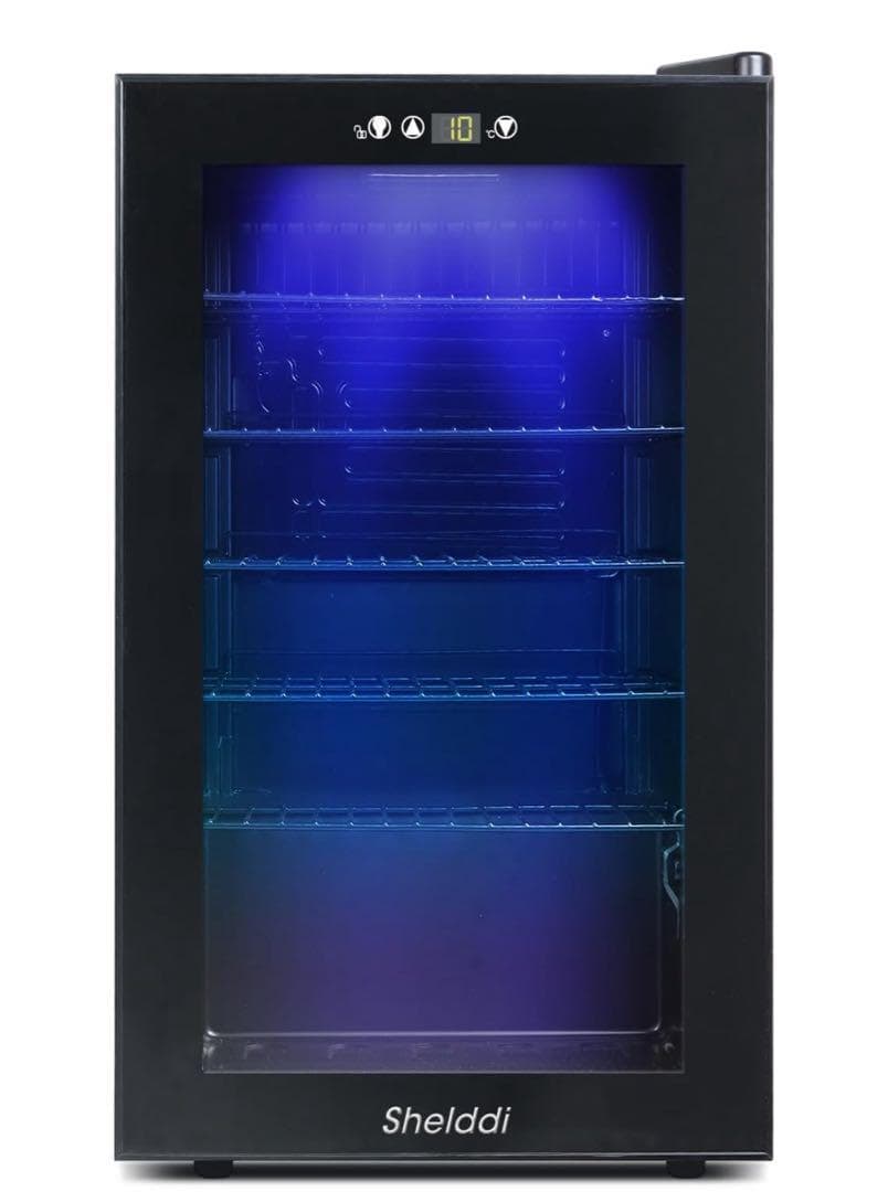 冷蔵庫 75L 透明ガラスドア オフィス冷蔵庫 展示用 静音 右開き