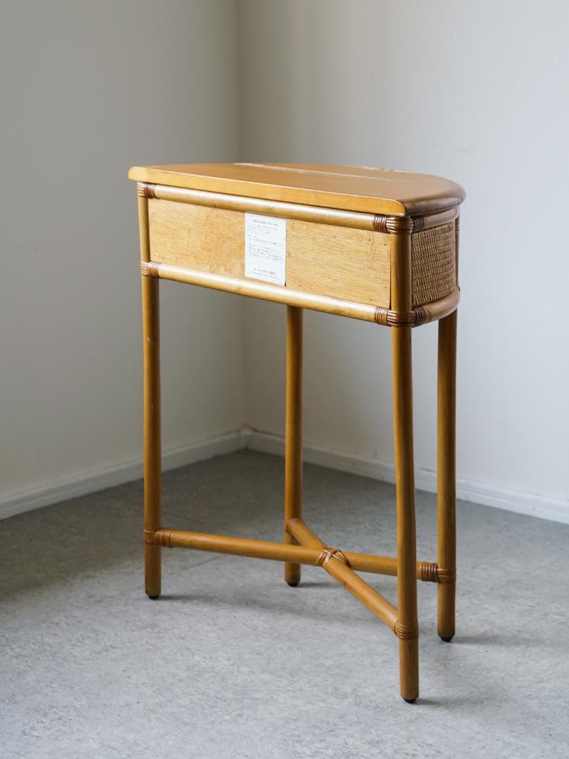 vintage コンソール サイドテーブル 藤家具 ラタン 和モダン レトロ