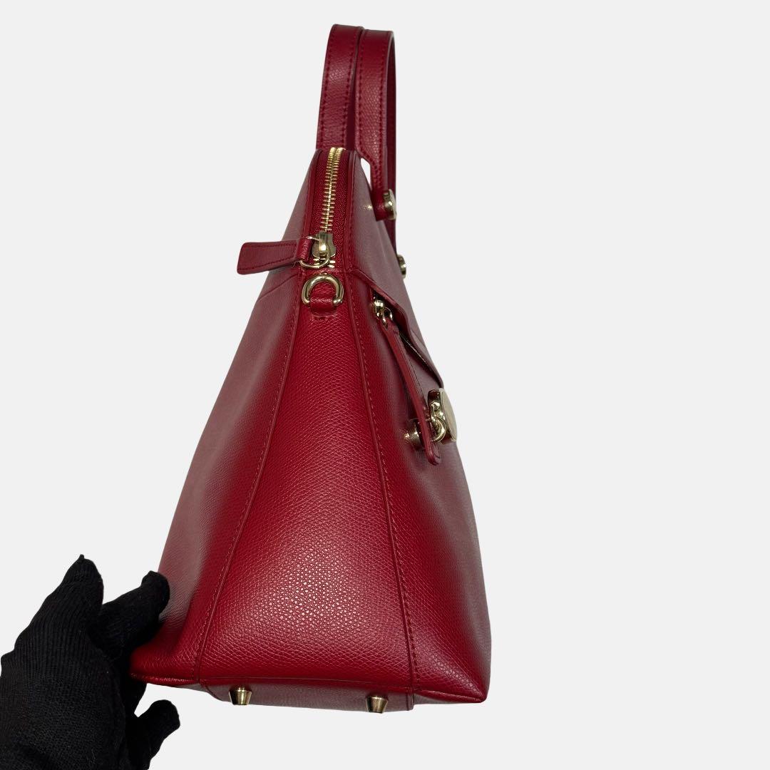 極美品✨ フルラ　パイパー　2way ショルダーバッグ　トートバッグ　赤系