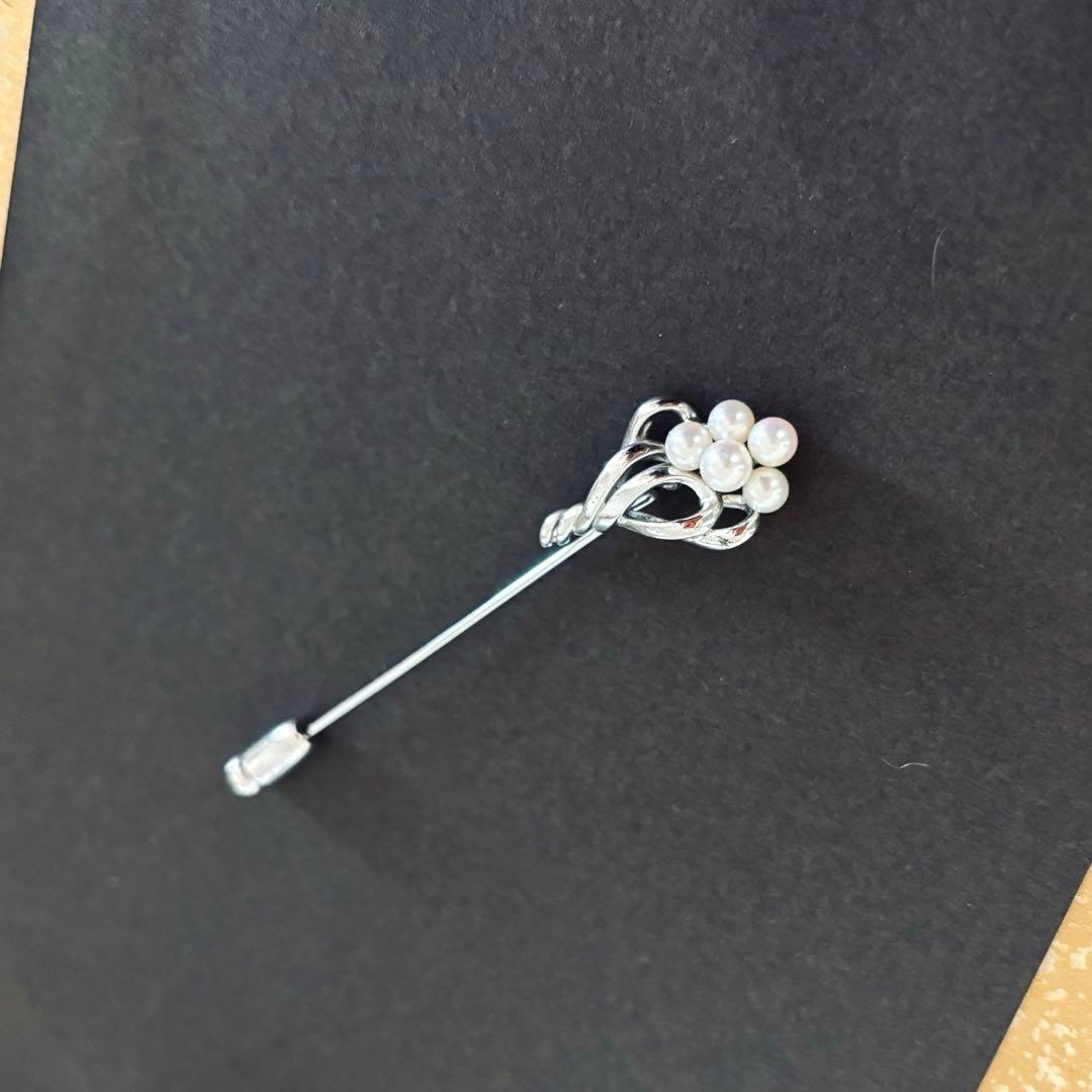 極美品 田崎真珠 TASAKI シルバー ピンブローチ ピンバッジタサキ