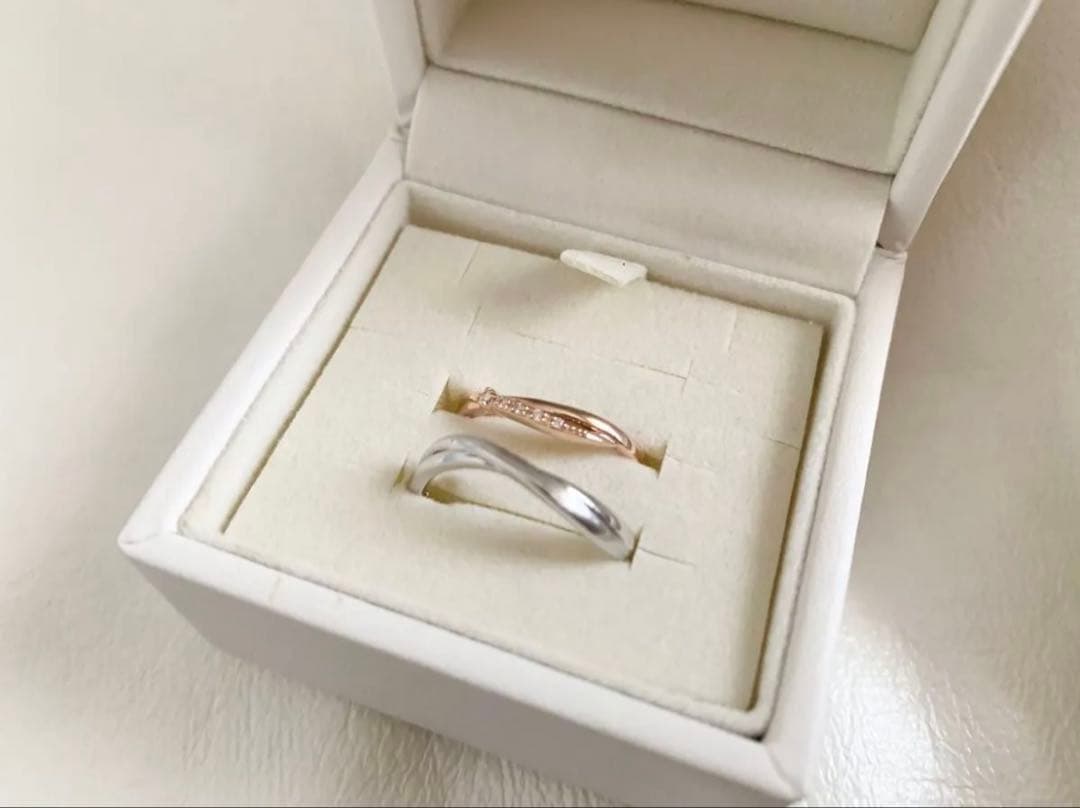 美品 canal 4°C カナル4°C ペアリング 指輪K10 お揃いペアルック