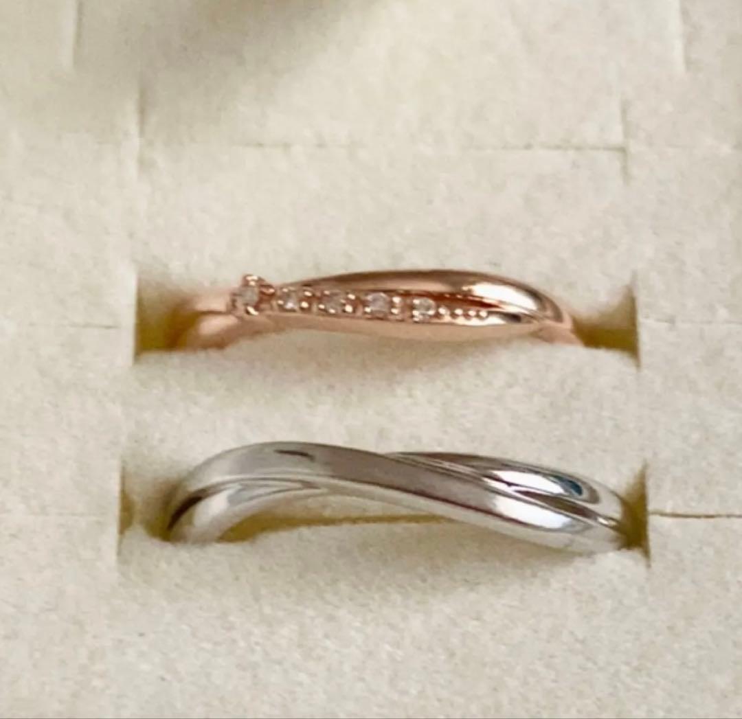 美品 canal 4°C カナル4°C ペアリング 指輪K10 お揃いペアルック