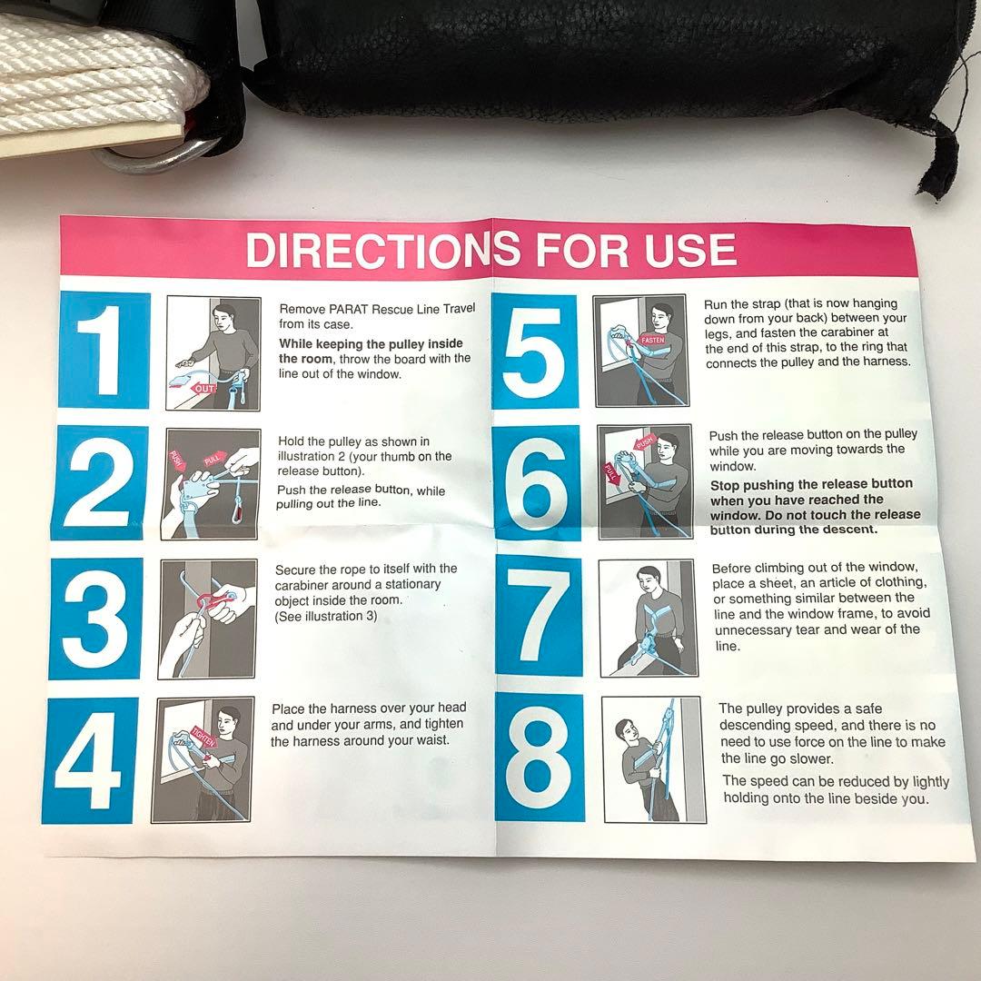 救命用具 未使用 緊急用 避難器具 携帯用 緩降機 30m 軽量 ホテル