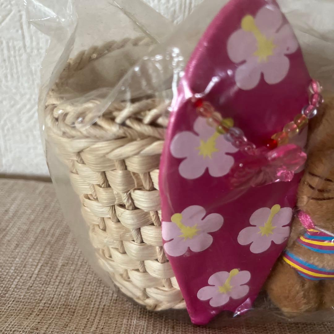 レア！日焼けキティ サーフィン カゴ付き小物入れ