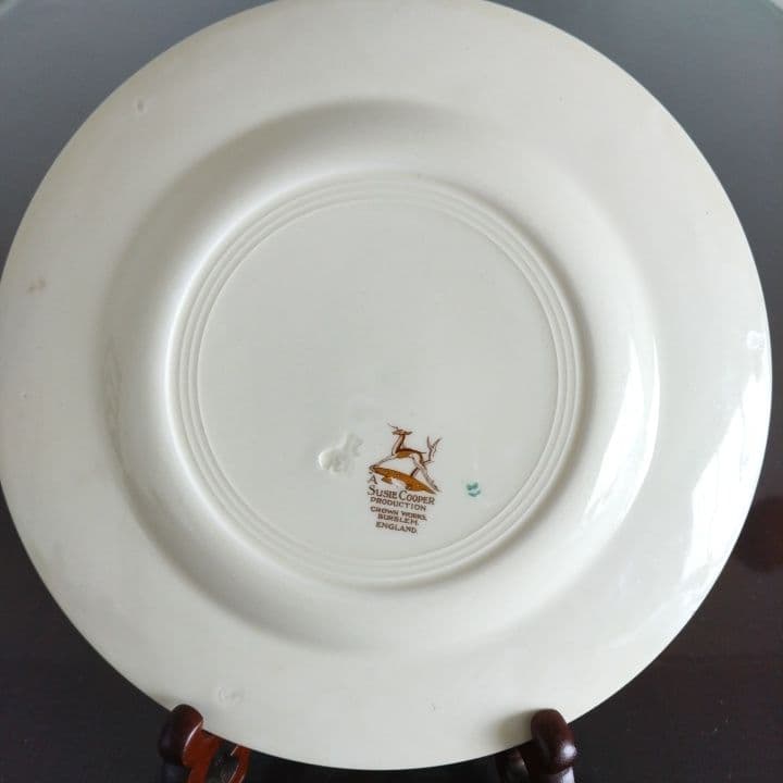 スージークーパー パトリシアローズグリーンプレート直径20センチ  アンティーク