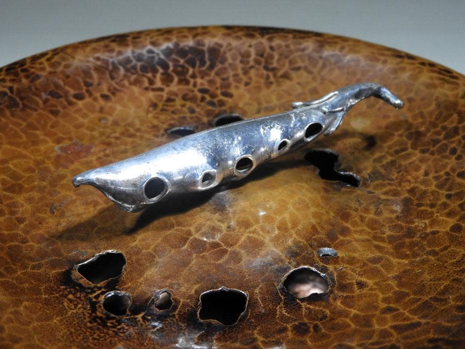 ○清雅堂造 別注一品物 西方正 打上 銅 建水 銀摘 さやえんどう