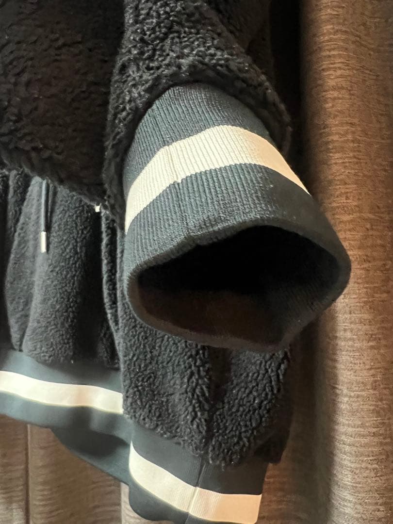 MONCLER ボアパーカー フーディ ブラック ロゴ