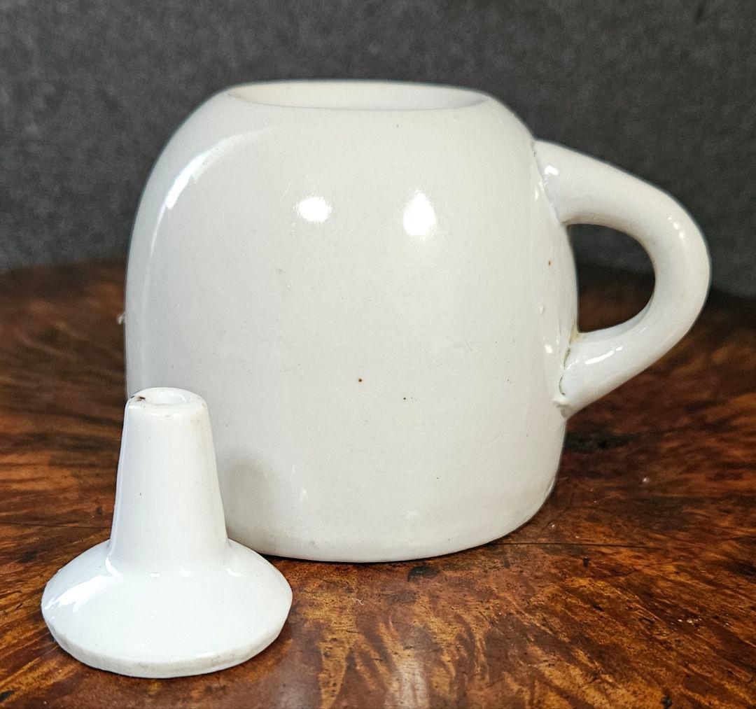 李氏朝鮮時代　朝鮮古陶磁器　李朝白磁　蓋付き灯火器　灯り道具　油壺　花入れ　民藝