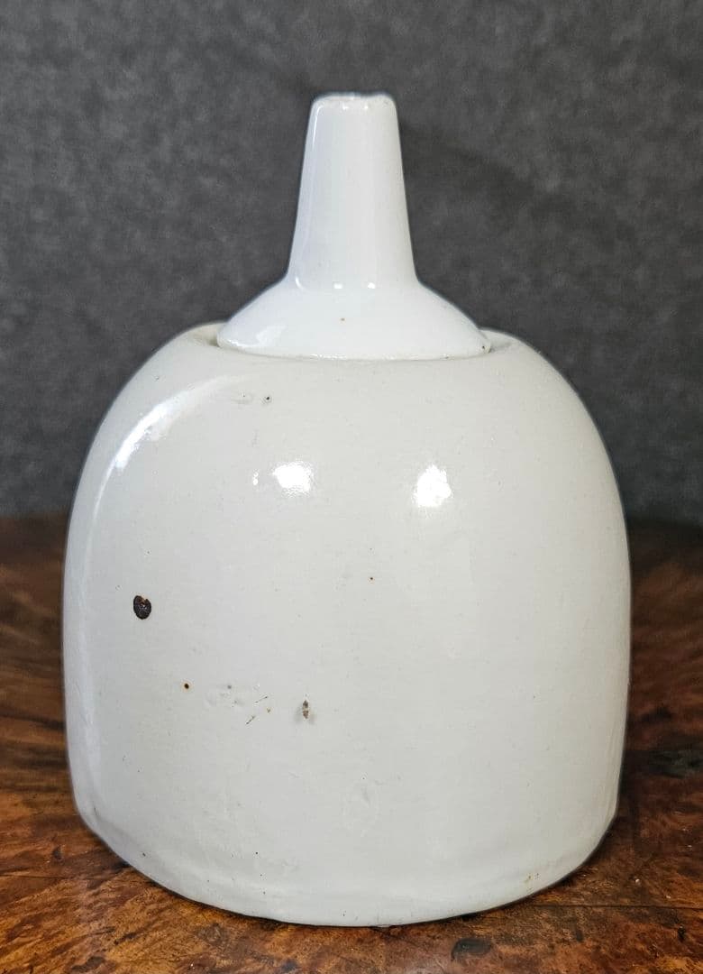 李氏朝鮮時代　朝鮮古陶磁器　李朝白磁　蓋付き灯火器　灯り道具　油壺　花入れ　民藝