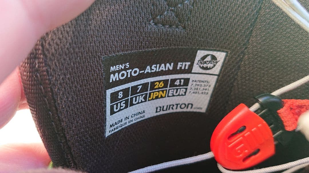 BURTON スノーボードブーツ26cm モト アジアンフィット