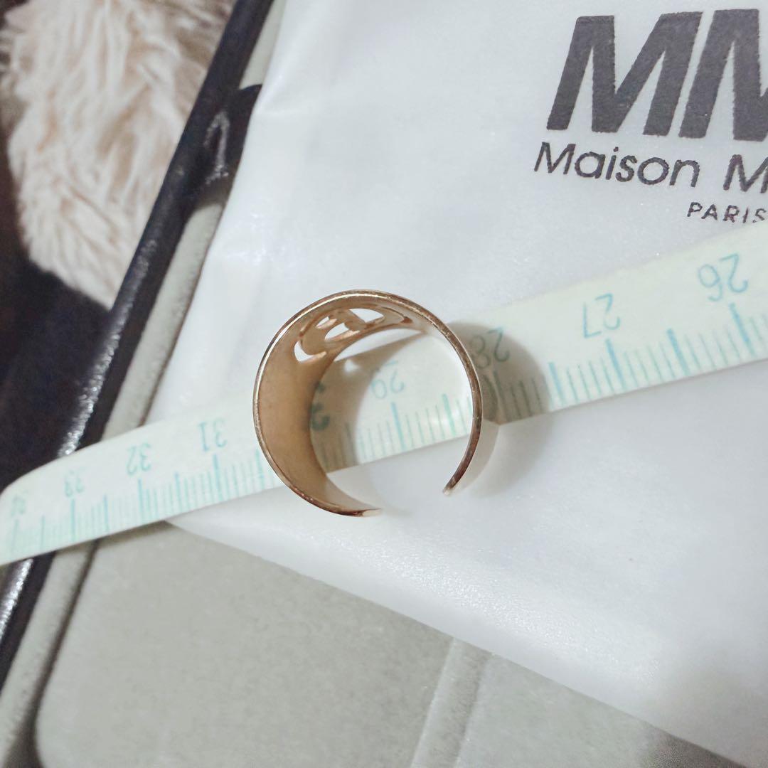 MM6 メゾン マルジェラ オープンバンドゴールドトーンロゴリング