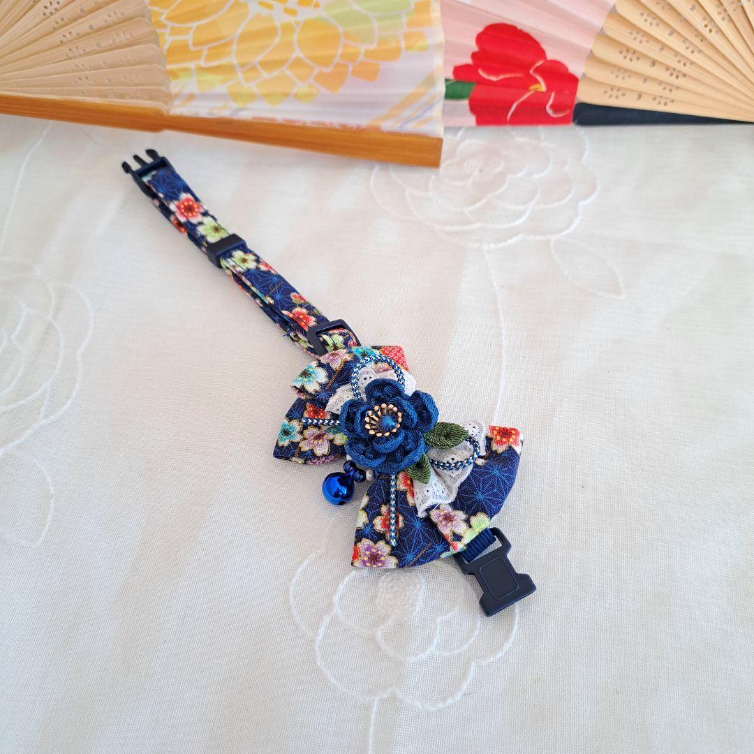 和風ロリータ(ピンク①)わんちゃん猫ちゃん用首輪