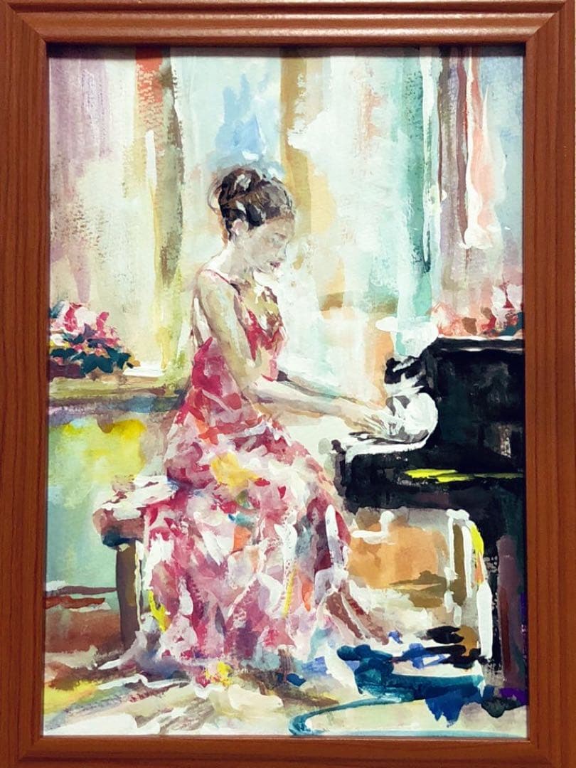 絵画 一点物 ピアニスト micchan作 - 絵画送料 無料 通販