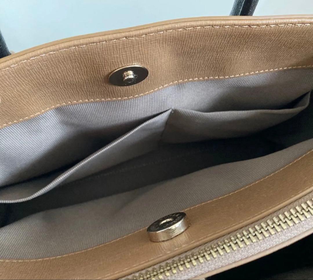 週末お値下げ【美品】FURLA ツートン 2WAY レザー ハンドバッグ