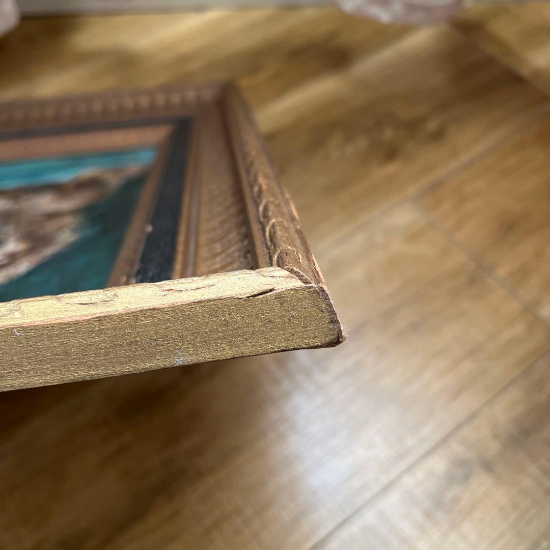 アンティークの犬の油彩画 ＊油絵