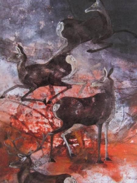 中野嘉之、生命の賛歌、希少画集画、新品額装付、状態良好