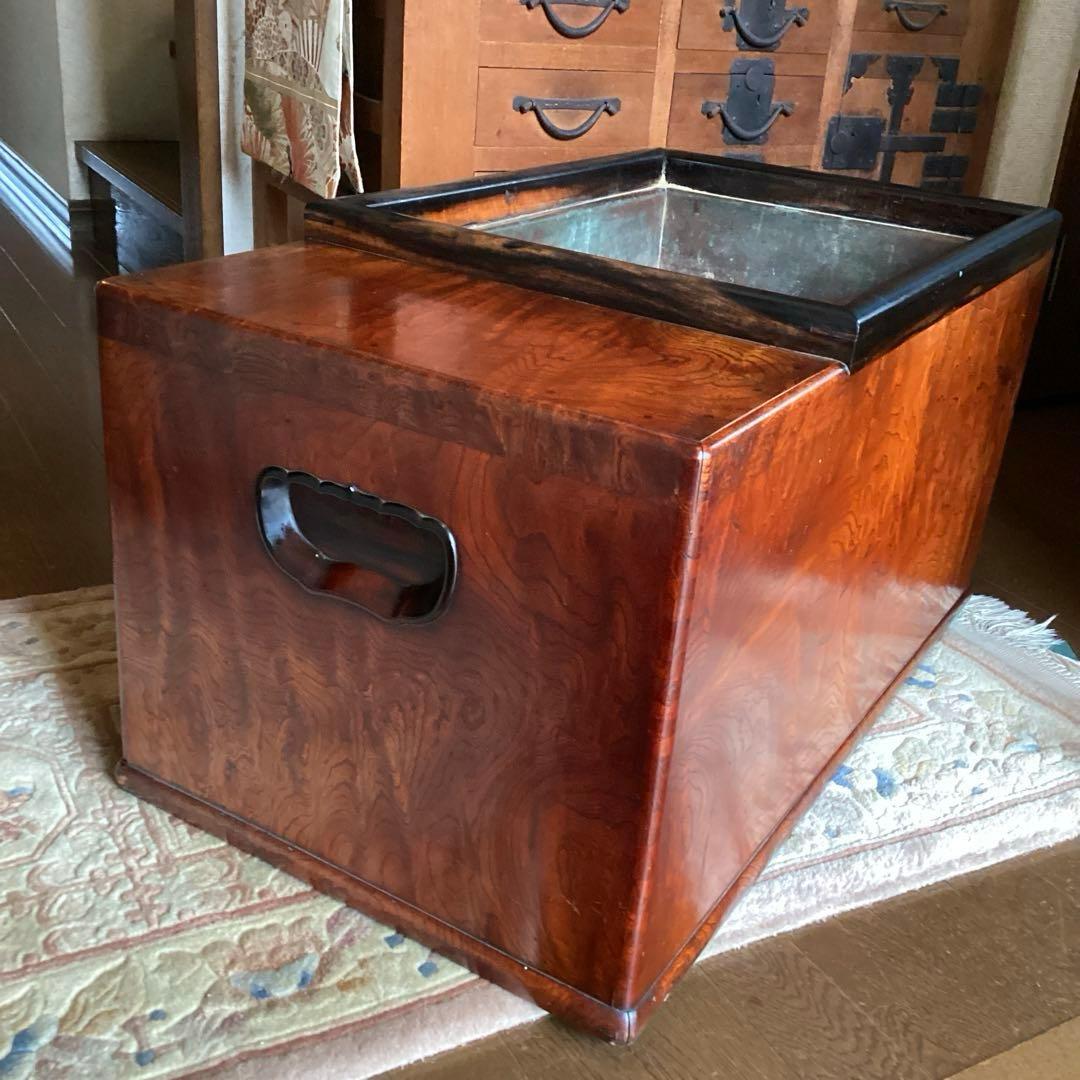 江戸火鉢 長火鉢 関東火鉢 欅 玉杢 銘木 （特注五徳付） - メルカリ