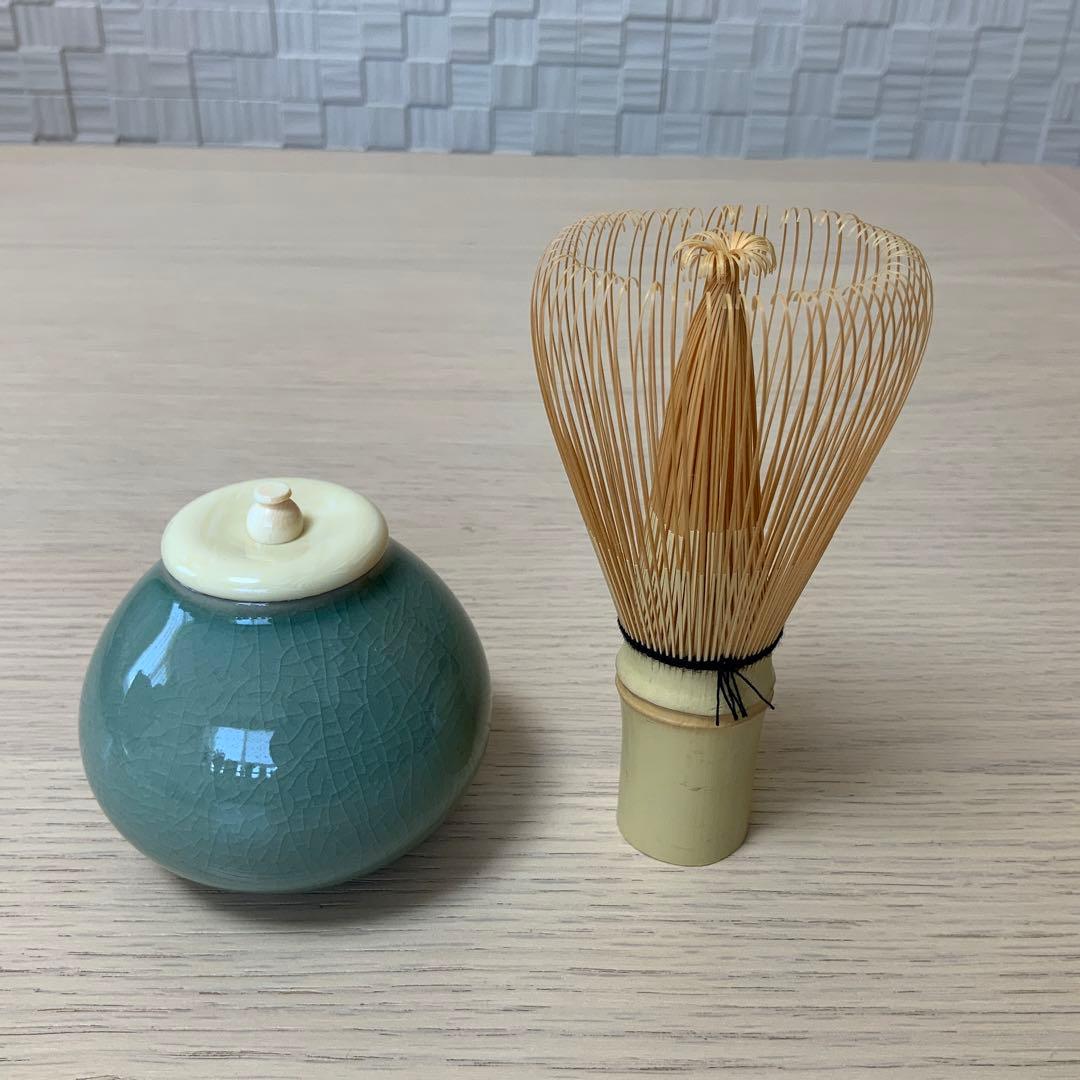 茶道具 青磁 茶入れ 名物裂 十色間道 茄子茶入れ - 工芸品正規 品