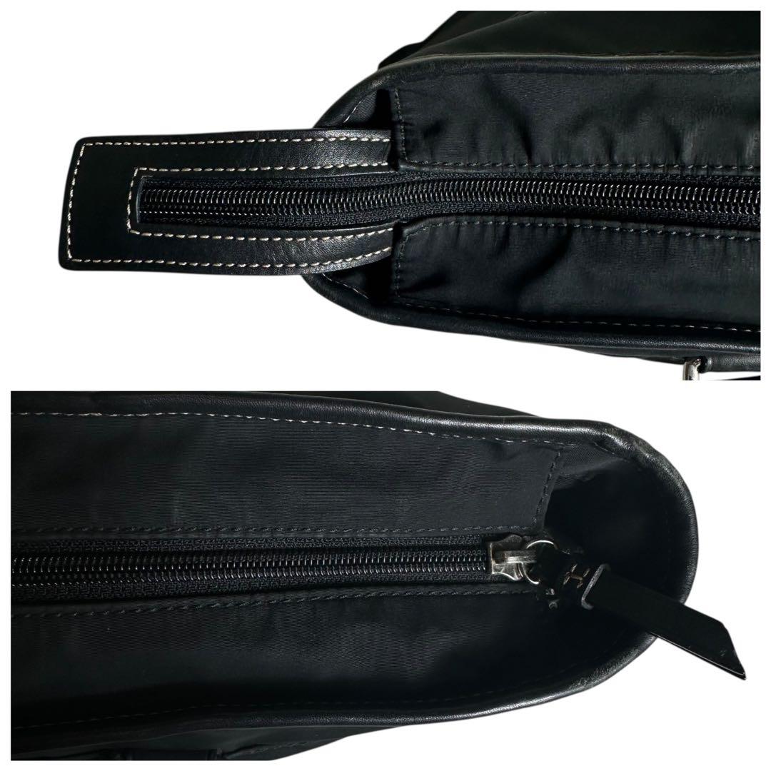 大容量　コーチ　2way ビジネスバッグ　ナイロン　レザー　ブラック