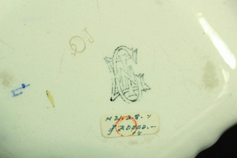 西洋骨董 阿蘭陀 菱皿 一対 時代物(K-A394)