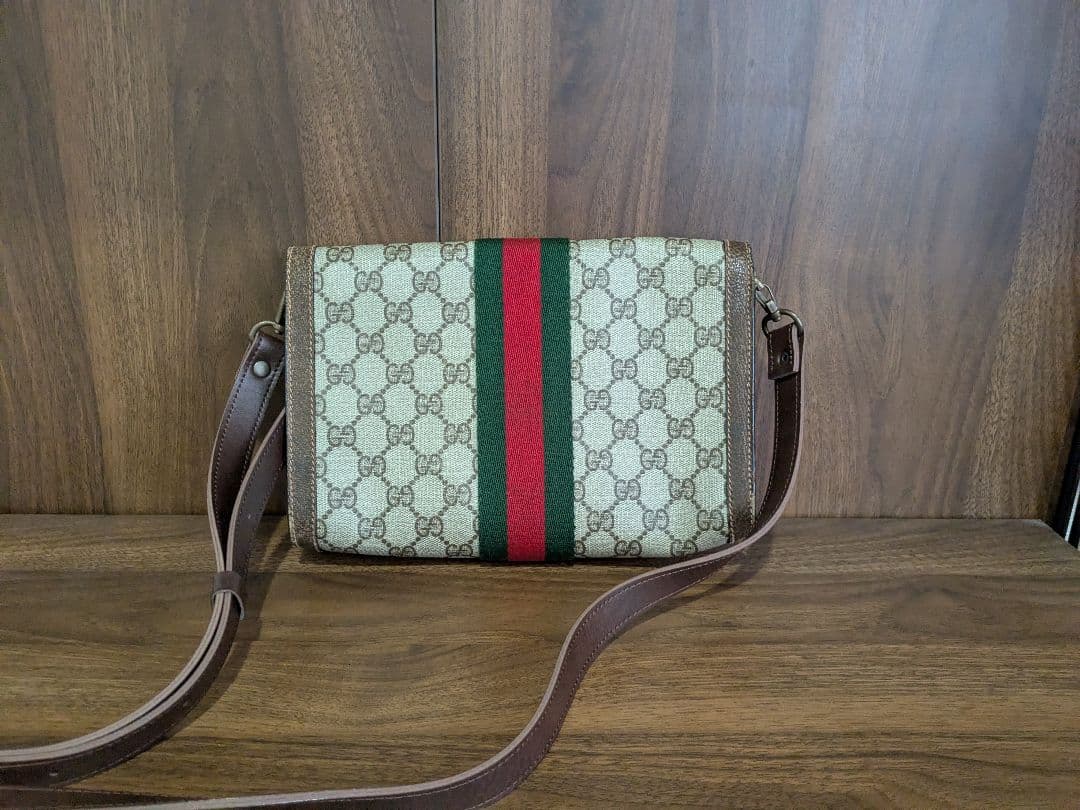 雪*様 GUCCI グッチ クラッチバッグ GG柄 シェリーライン セカンド 茶