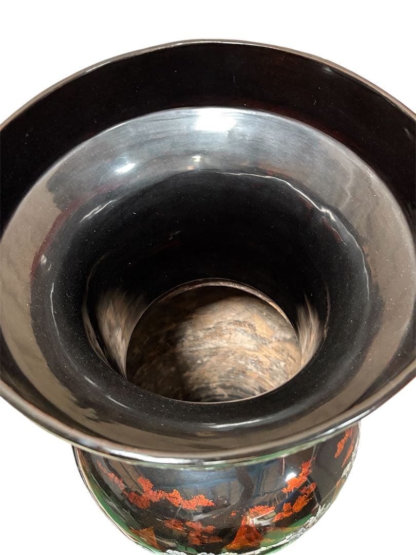 【レア物】超大型インテリア 特大壺 漆器 花瓶 銀色装飾