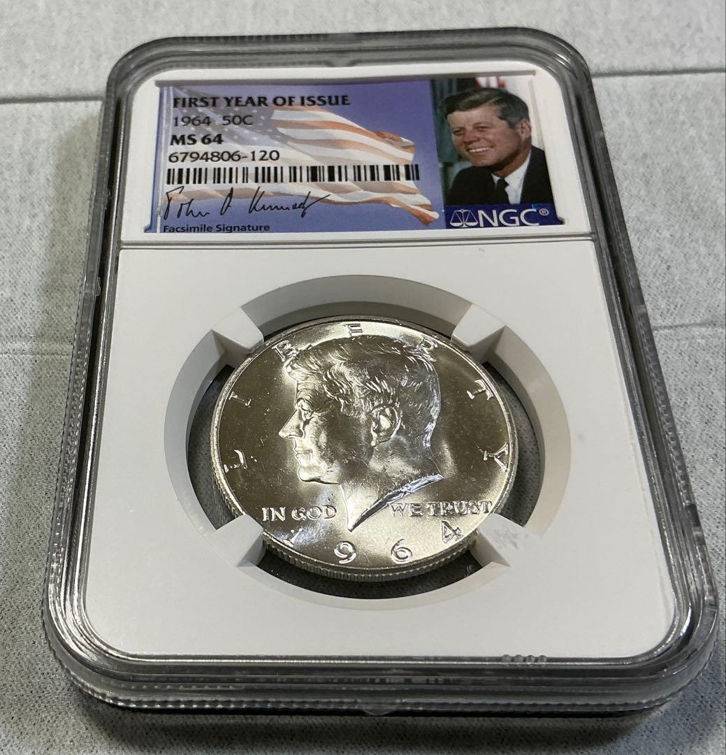 1964年 ケネディ ハーフダラー 銀貨 NGC MS64 FIRST YEAR - メルカリ