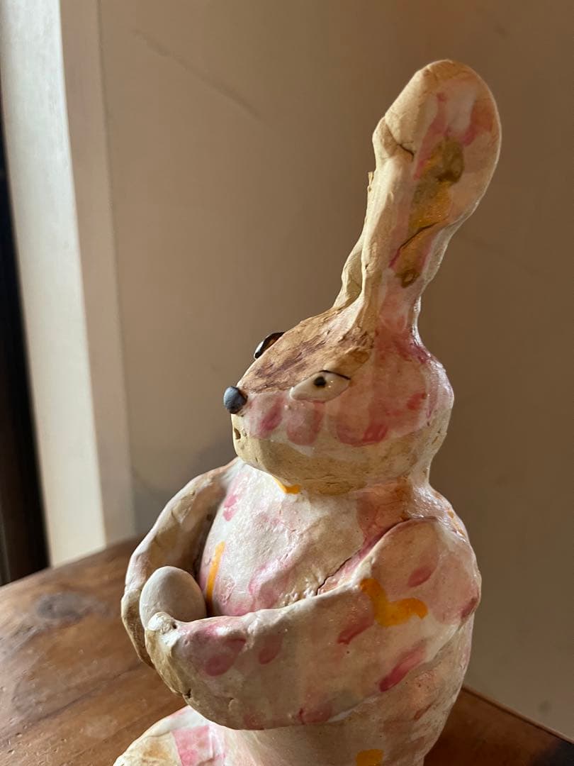 陶芸家 よしのちはる うさぎのオブジェ　置物 ウサギ うさぎ オブジェ 置物 イングリッシュガーデン ガーデニング