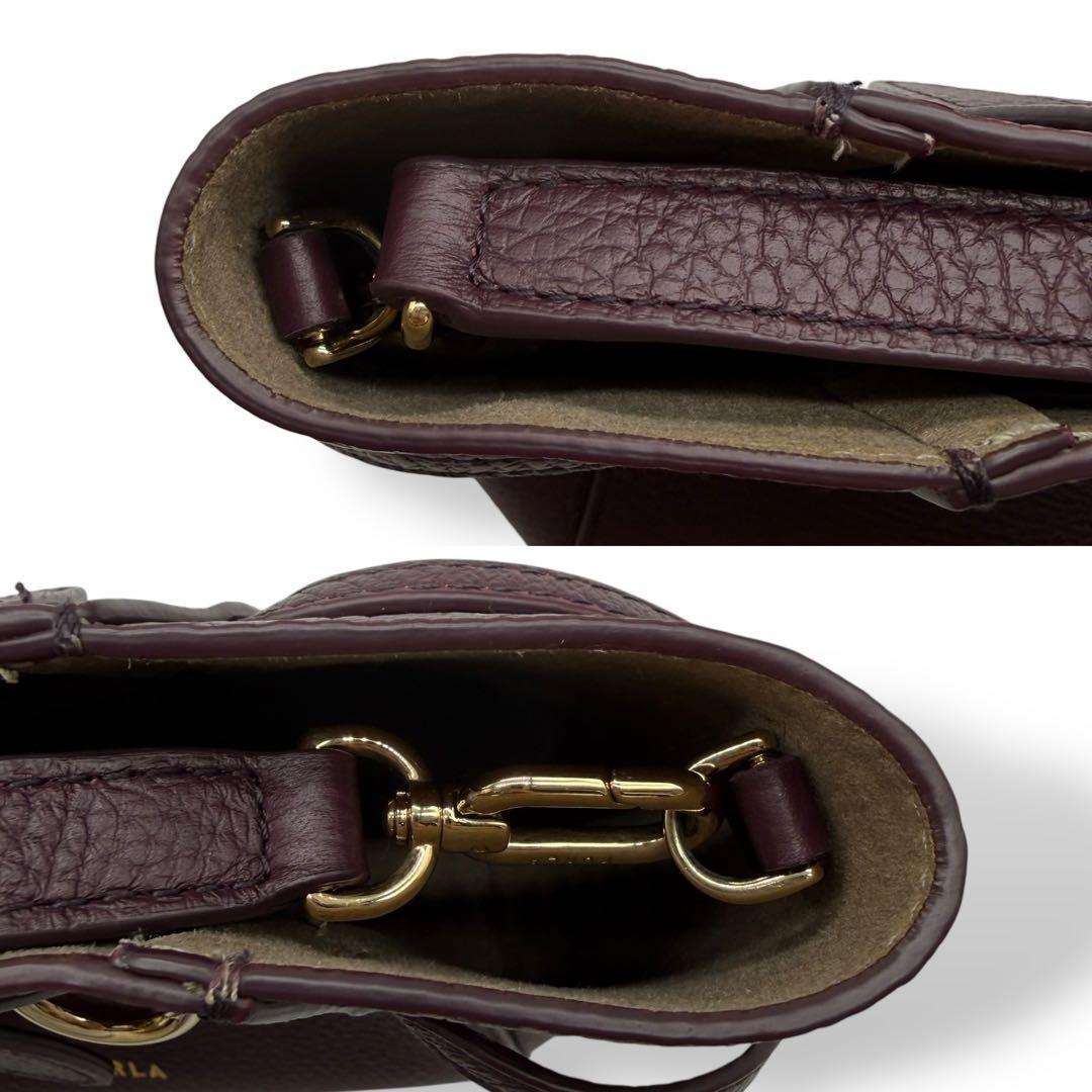 【美品】FURLA フルラ ショルダーバッグ 2way ミニ クロスボディ 紫