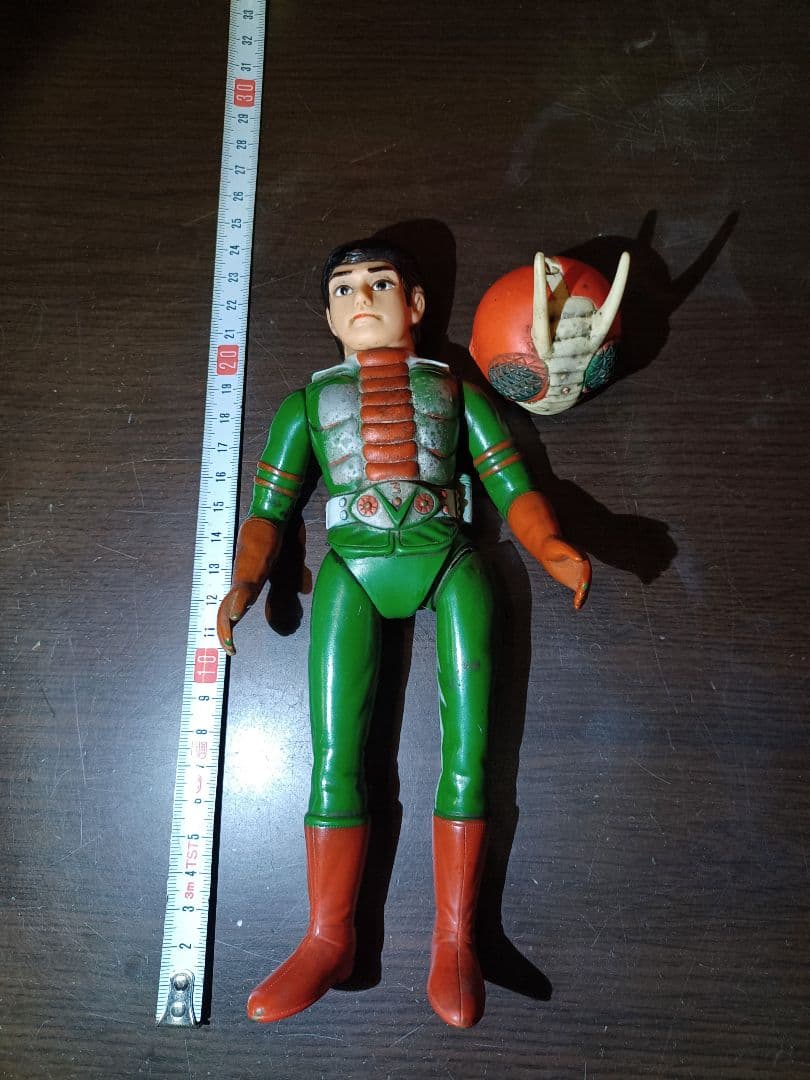 (昭和購入物)仮面ライダーV3　旧バンダイ　面取れ　ソフビ