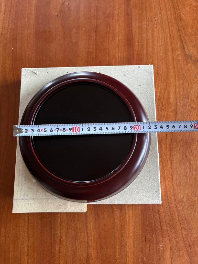 美品　浄法寺漆器工芸企業組合　岩舘正二　八寸皿　溜塗