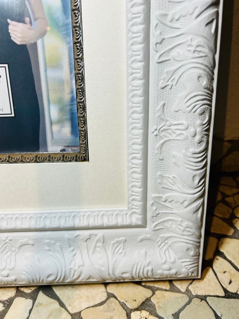 アンティーク額縁‼️ シャービー・デザイン額縁マットホワイト大サイズ