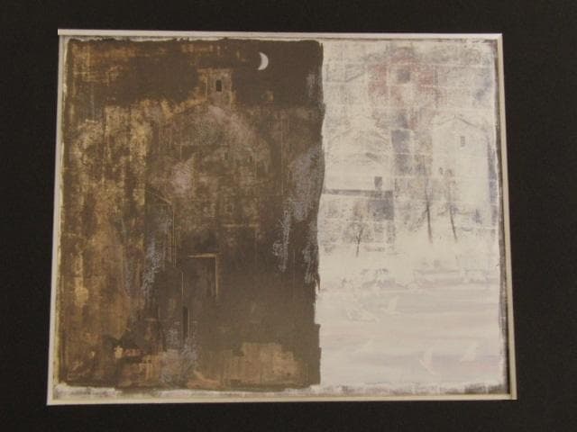 松倉茂比古、【夜の中へ（ANTICOLI)】、希少な額装用画集より、新品額装付