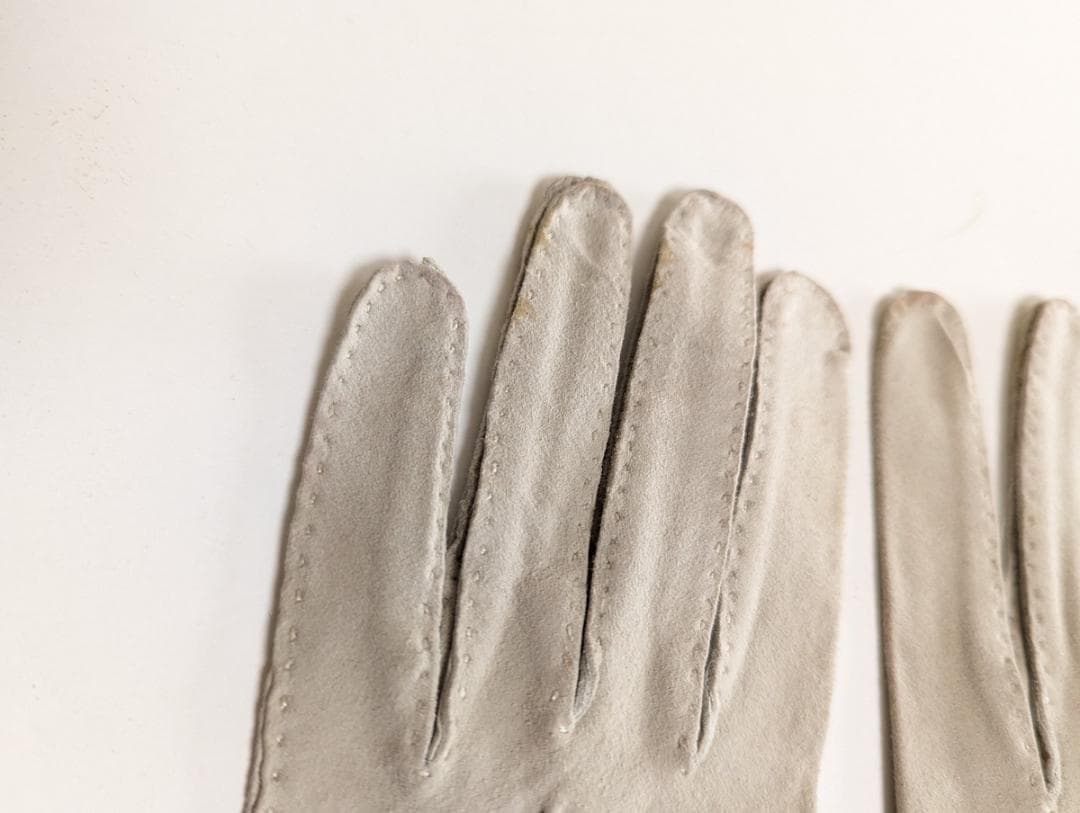 イングリッシュドスキンレザー 革手袋 ヴィンテージ ライトグレー