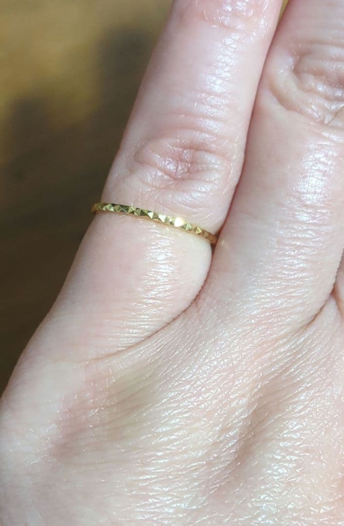 ete　K18YGクレールスタッズカットリング