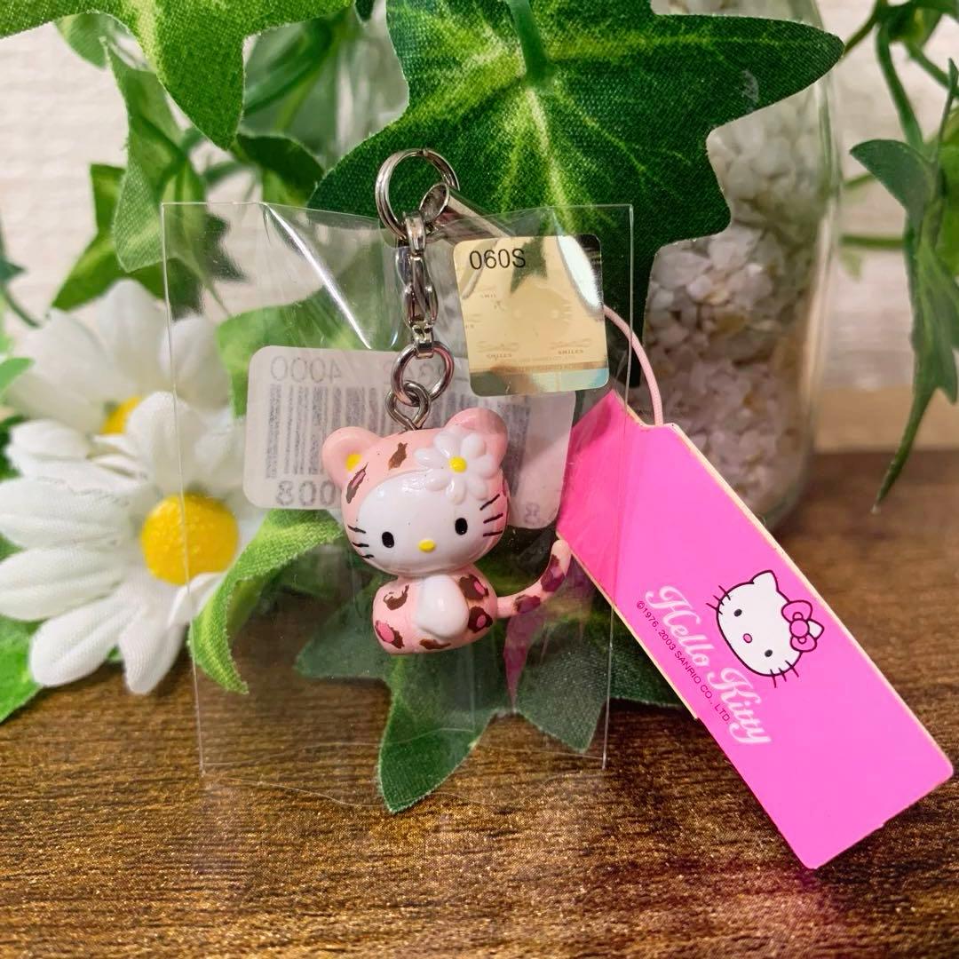 【激レア】ハローキティ　韓国限定　2003年　根付 ピンクヒョウ柄　ストラップ