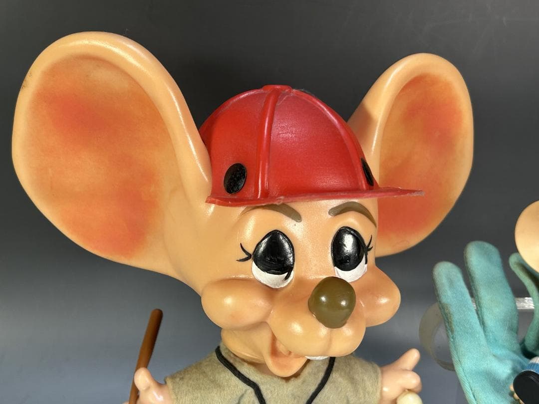 70年代 トッポジージョ 野球 ソフビ 貯金箱 指人形 ビンテージ