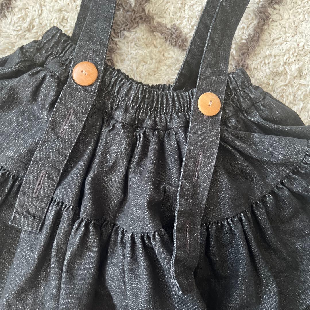 スカート wonny ribbon Black denim skirt M