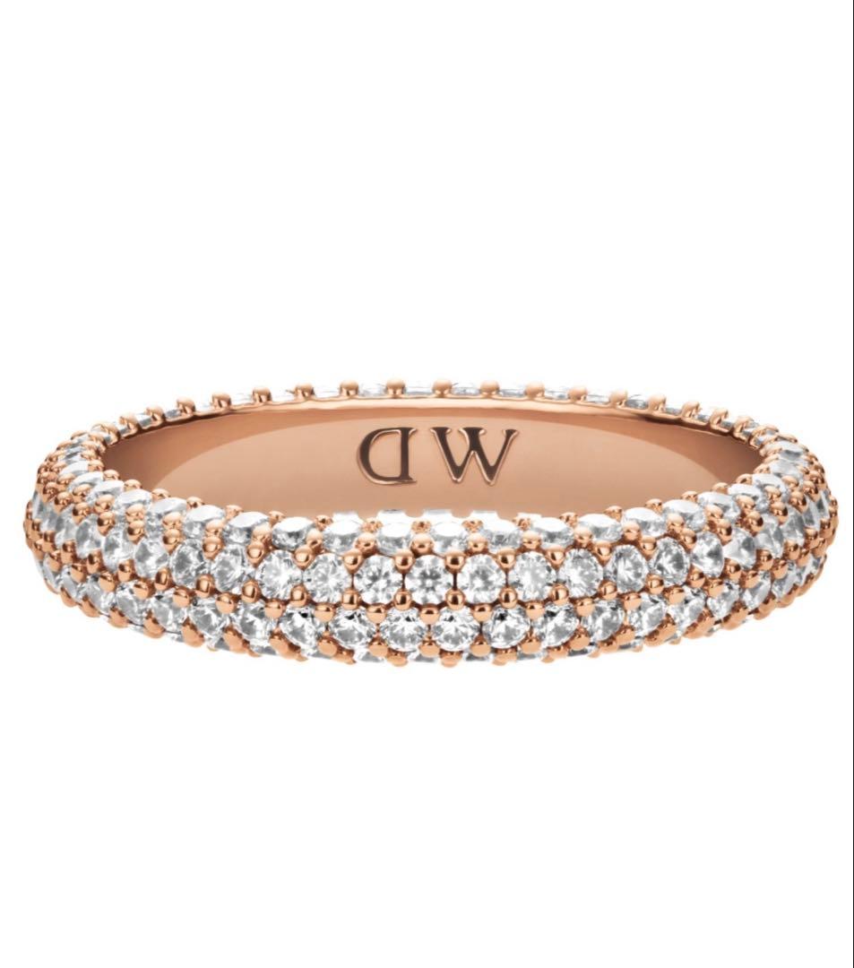 DANIEL WELLINGTON パヴェクリスタルリング13号ローズゴールド